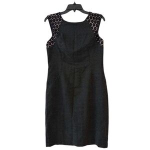 Ann Taylor Black Sheath Sleeveless Cocktail Dress Lace Detail Size 8 New